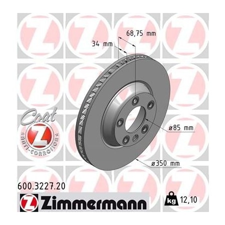 Zimmermann Brake Disc - Standard/Coated, 600322720 600322720